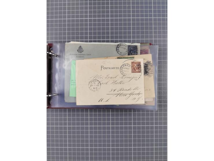1892/1939, umfangreiche Sammlung “U.S. GERMAN SEA POST” mit ca. 400 Briefen, Karten und Ganzsachen, Schwerpunkt vor 1920 mit 