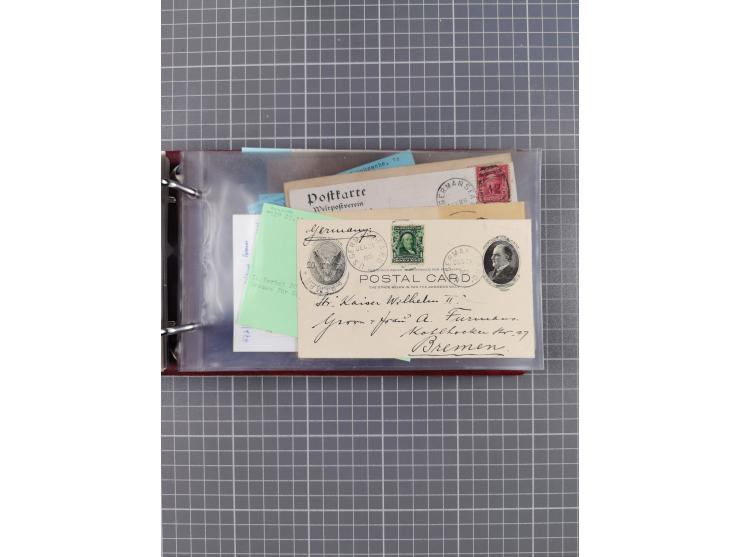 1892/1939, umfangreiche Sammlung “U.S. GERMAN SEA POST” mit ca. 400 Briefen, Karten und Ganzsachen, Schwerpunkt vor 1920 mit 
