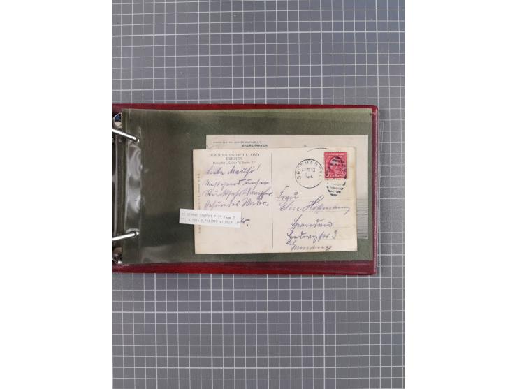 1892/1939, umfangreiche Sammlung “U.S. GERMAN SEA POST” mit ca. 400 Briefen, Karten und Ganzsachen, Schwerpunkt vor 1920 mit 