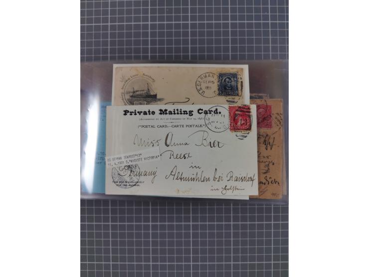 1892/1939, umfangreiche Sammlung “U.S. GERMAN SEA POST” mit ca. 400 Briefen, Karten und Ganzsachen, Schwerpunkt vor 1920 mit 