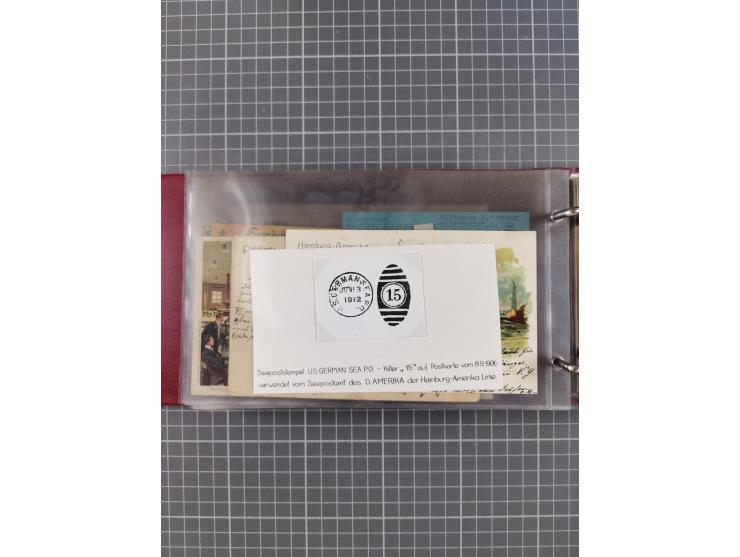 1892/1939, umfangreiche Sammlung “U.S. GERMAN SEA POST” mit ca. 400 Briefen, Karten und Ganzsachen, Schwerpunkt vor 1920 mit 