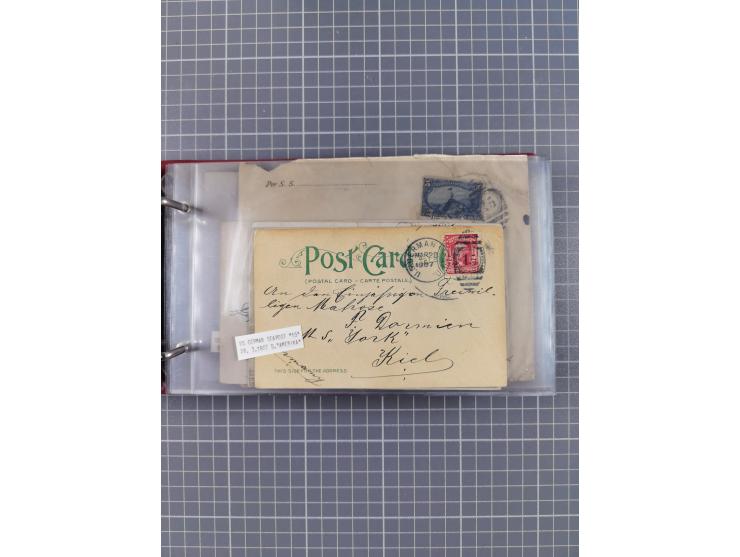 1892/1939, umfangreiche Sammlung “U.S. GERMAN SEA POST” mit ca. 400 Briefen, Karten und Ganzsachen, Schwerpunkt vor 1920 mit 