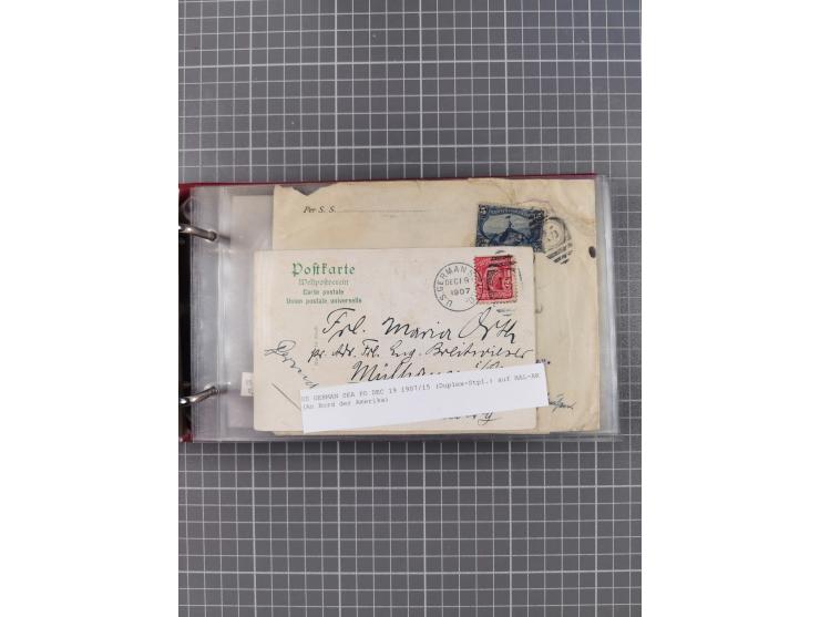 1892/1939, umfangreiche Sammlung “U.S. GERMAN SEA POST” mit ca. 400 Briefen, Karten und Ganzsachen, Schwerpunkt vor 1920 mit 