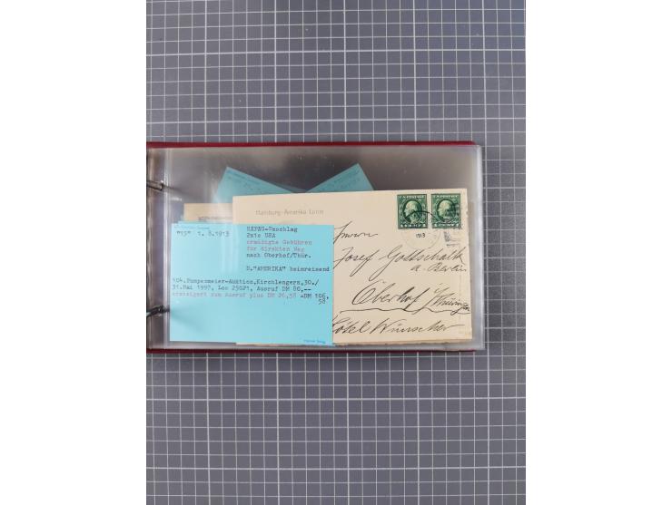 1892/1939, umfangreiche Sammlung “U.S. GERMAN SEA POST” mit ca. 400 Briefen, Karten und Ganzsachen, Schwerpunkt vor 1920 mit 