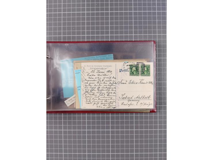 1892/1939, umfangreiche Sammlung “U.S. GERMAN SEA POST” mit ca. 400 Briefen, Karten und Ganzsachen, Schwerpunkt vor 1920 mit 