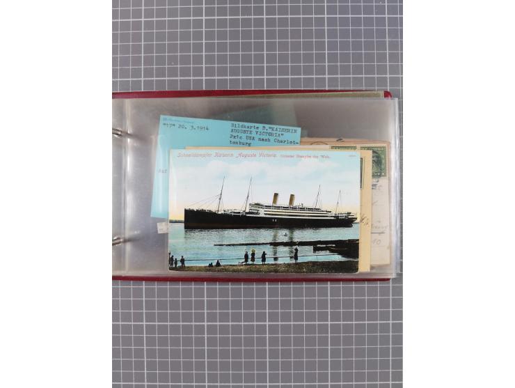 1892/1939, umfangreiche Sammlung “U.S. GERMAN SEA POST” mit ca. 400 Briefen, Karten und Ganzsachen, Schwerpunkt vor 1920 mit 