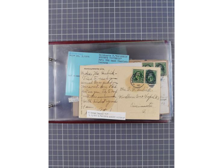 1892/1939, umfangreiche Sammlung “U.S. GERMAN SEA POST” mit ca. 400 Briefen, Karten und Ganzsachen, Schwerpunkt vor 1920 mit 