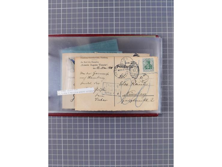 1892/1939, umfangreiche Sammlung “U.S. GERMAN SEA POST” mit ca. 400 Briefen, Karten und Ganzsachen, Schwerpunkt vor 1920 mit 