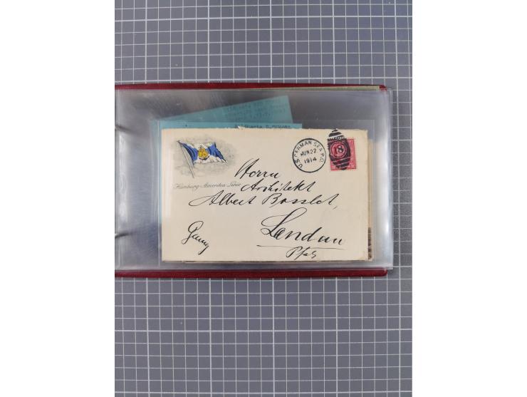 1892/1939, umfangreiche Sammlung “U.S. GERMAN SEA POST” mit ca. 400 Briefen, Karten und Ganzsachen, Schwerpunkt vor 1920 mit 