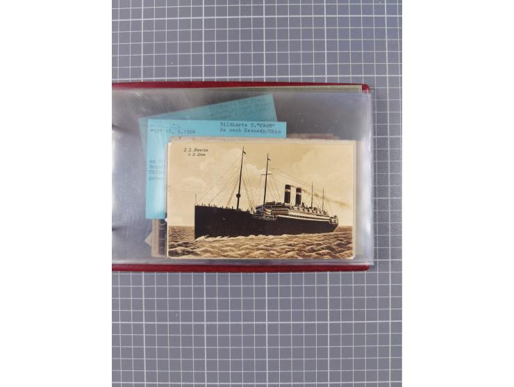1892/1939, umfangreiche Sammlung “U.S. GERMAN SEA POST” mit ca. 400 Briefen, Karten und Ganzsachen, Schwerpunkt vor 1920 mit 