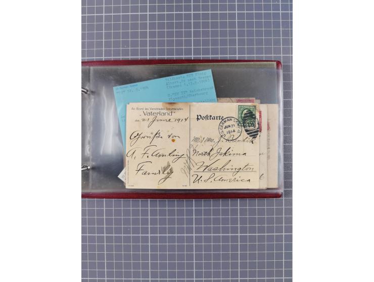 1892/1939, umfangreiche Sammlung “U.S. GERMAN SEA POST” mit ca. 400 Briefen, Karten und Ganzsachen, Schwerpunkt vor 1920 mit 