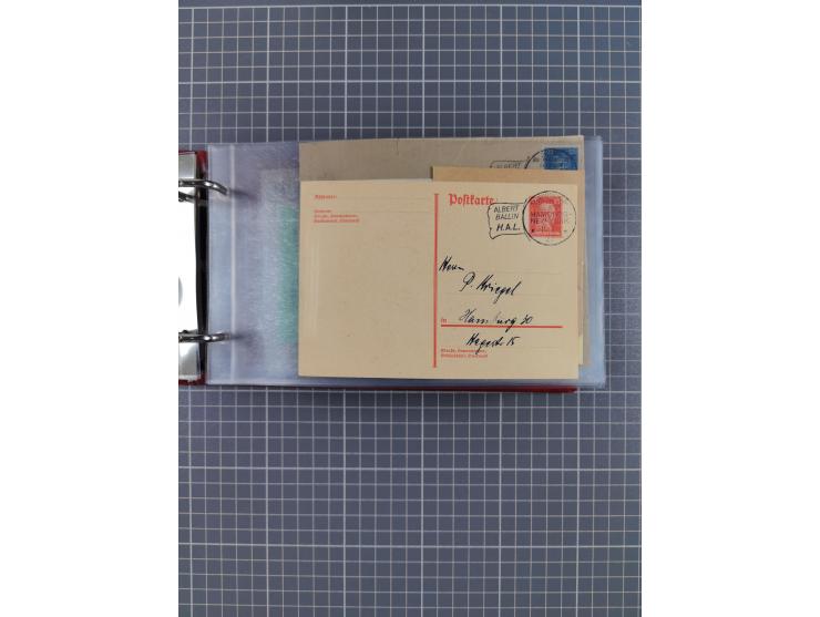 1914/37, Sammlung Flaggenstempel “DASP HAMBURG-NEW YORK” mit 50 Briefen, Karten und GSK, dabei drei R-Briefe und frühe Flagge