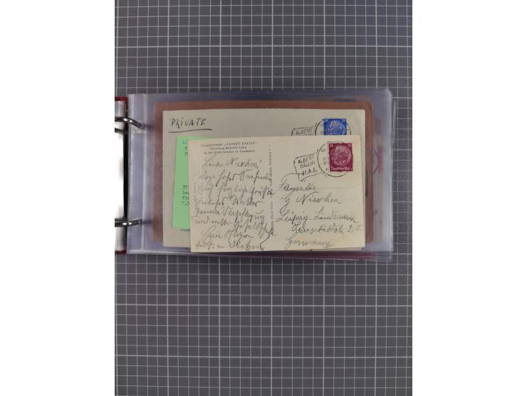 1914/37, Sammlung Flaggenstempel “DASP HAMBURG-NEW YORK” mit 50 Briefen, Karten und GSK, dabei drei R-Briefe und frühe Flagge