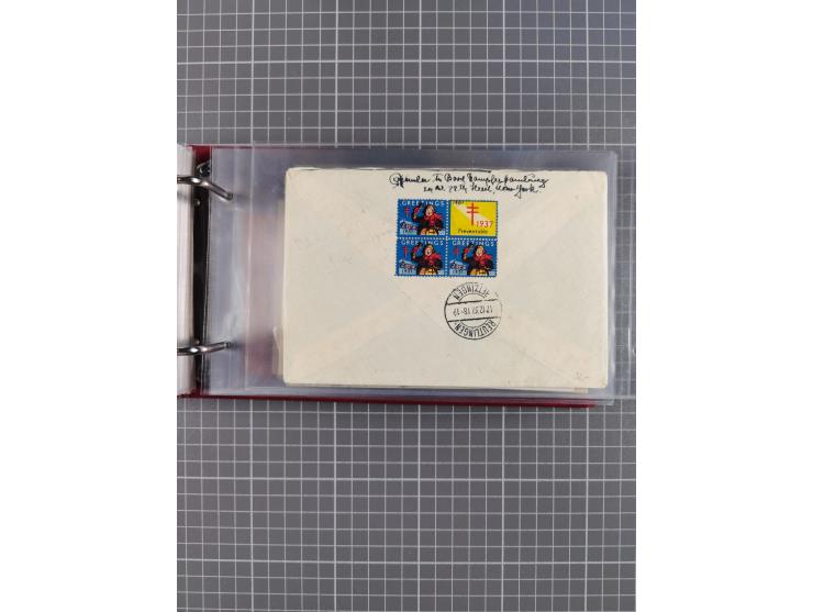 1914/37, Sammlung Flaggenstempel “DASP HAMBURG-NEW YORK” mit 50 Briefen, Karten und GSK, dabei drei R-Briefe und frühe Flagge