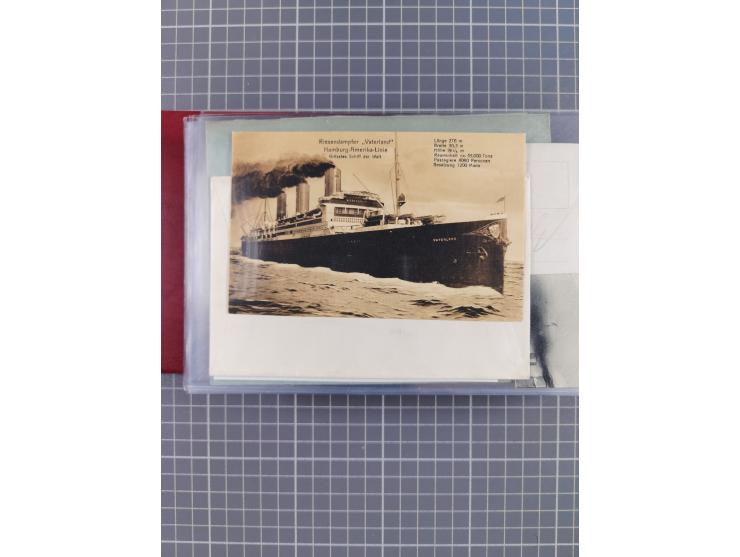 1914/37, Sammlung Flaggenstempel “DASP HAMBURG-NEW YORK” mit 50 Briefen, Karten und GSK, dabei drei R-Briefe und frühe Flagge