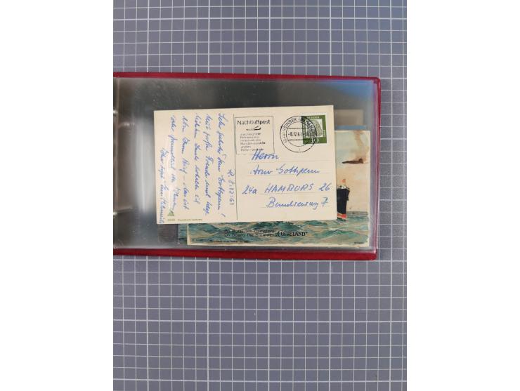 1914/37, Sammlung Flaggenstempel “DASP HAMBURG-NEW YORK” mit 50 Briefen, Karten und GSK, dabei drei R-Briefe und frühe Flagge