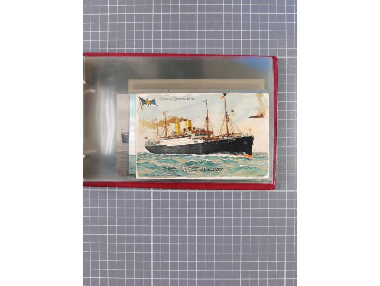 1914/37, Sammlung Flaggenstempel “DASP HAMBURG-NEW YORK” mit 50 Briefen, Karten und GSK, dabei drei R-Briefe und frühe Flagge