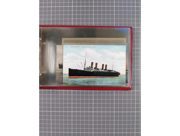 1914/37, Sammlung Flaggenstempel “DASP HAMBURG-NEW YORK” mit 50 Briefen, Karten und GSK, dabei drei R-Briefe und frühe Flagge