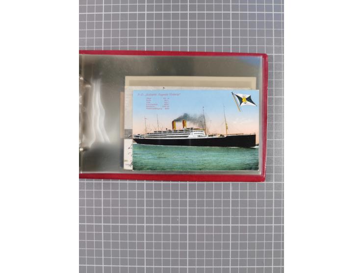 1914/37, Sammlung Flaggenstempel “DASP HAMBURG-NEW YORK” mit 50 Briefen, Karten und GSK, dabei drei R-Briefe und frühe Flagge