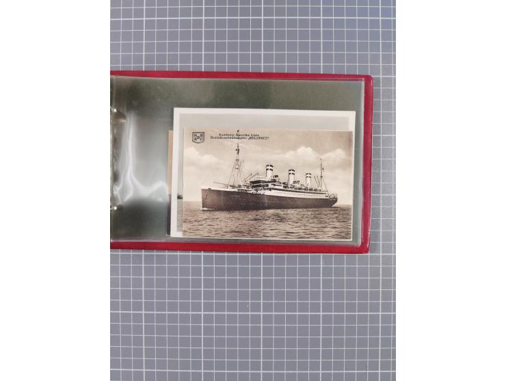 1914/37, Sammlung Flaggenstempel “DASP HAMBURG-NEW YORK” mit 50 Briefen, Karten und GSK, dabei drei R-Briefe und frühe Flagge