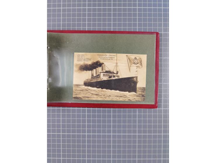 1914/37, Sammlung Flaggenstempel “DASP HAMBURG-NEW YORK” mit 50 Briefen, Karten und GSK, dabei drei R-Briefe und frühe Flagge