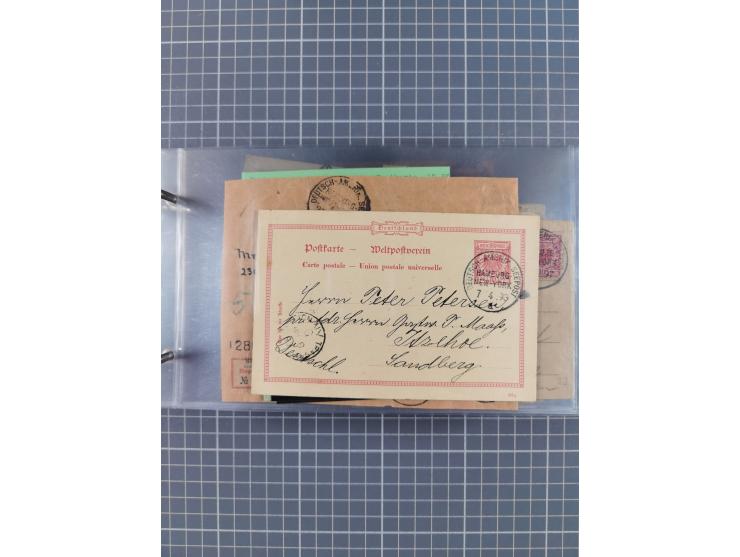 1892/1913, Sammlung “DASP HAMBURG-NEW YORK a-e” mit ca. 60 Briefen, Karten und GSK, dabei u.a. R-GSK an Dahlmann und einige B