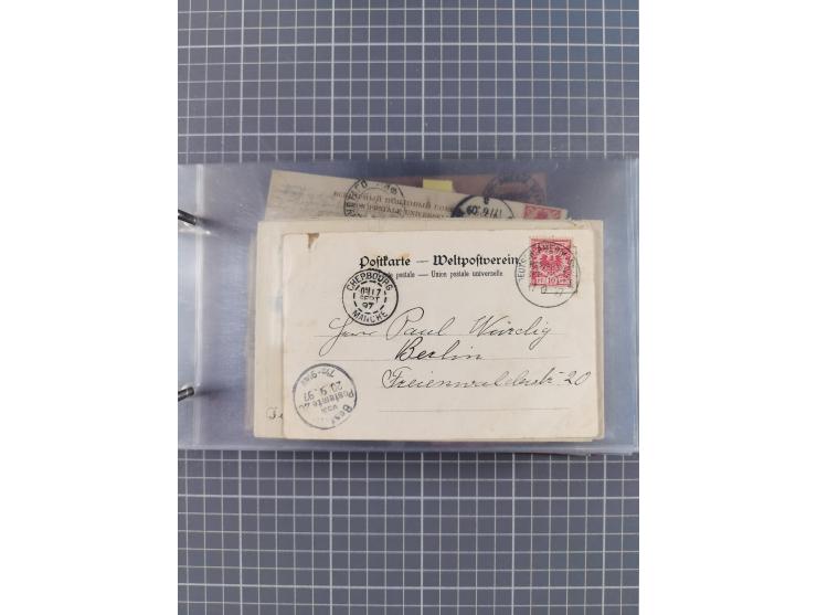 1892/1913, Sammlung “DASP HAMBURG-NEW YORK a-e” mit ca. 60 Briefen, Karten und GSK, dabei u.a. R-GSK an Dahlmann und einige B