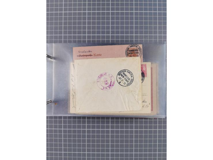 1892/1913, Sammlung “DASP HAMBURG-NEW YORK a-e” mit ca. 60 Briefen, Karten und GSK, dabei u.a. R-GSK an Dahlmann und einige B
