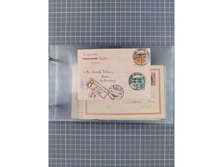 1892/1913, Sammlung “DASP HAMBURG-NEW YORK a-e” mit ca. 60 Briefen, Karten und GSK, dabei u.a. R-GSK an Dahlmann und einige B