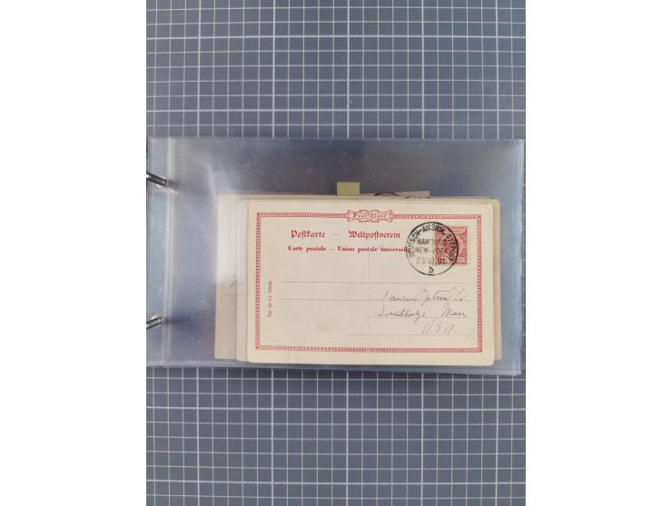 1892/1913, Sammlung “DASP HAMBURG-NEW YORK a-e” mit ca. 60 Briefen, Karten und GSK, dabei u.a. R-GSK an Dahlmann und einige B