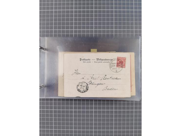 1892/1913, Sammlung “DASP HAMBURG-NEW YORK a-e” mit ca. 60 Briefen, Karten und GSK, dabei u.a. R-GSK an Dahlmann und einige B