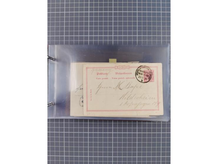 1892/1913, Sammlung “DASP HAMBURG-NEW YORK a-e” mit ca. 60 Briefen, Karten und GSK, dabei u.a. R-GSK an Dahlmann und einige B