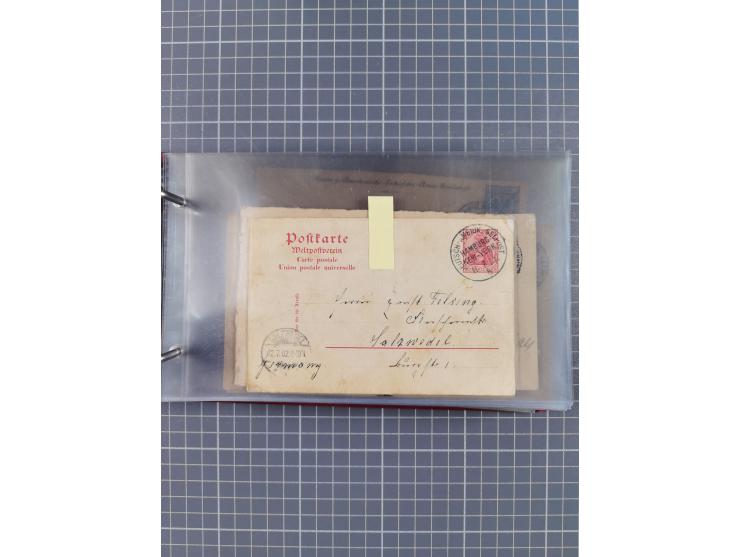 1892/1913, Sammlung “DASP HAMBURG-NEW YORK a-e” mit ca. 60 Briefen, Karten und GSK, dabei u.a. R-GSK an Dahlmann und einige B