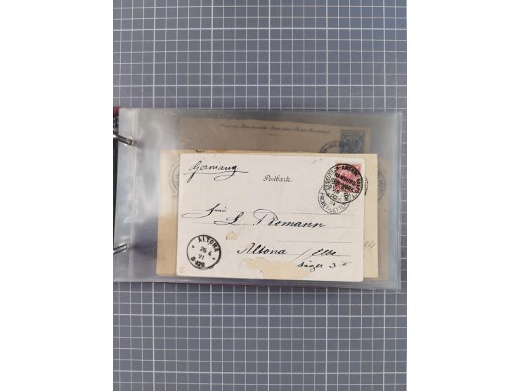 1892/1913, Sammlung “DASP HAMBURG-NEW YORK a-e” mit ca. 60 Briefen, Karten und GSK, dabei u.a. R-GSK an Dahlmann und einige B