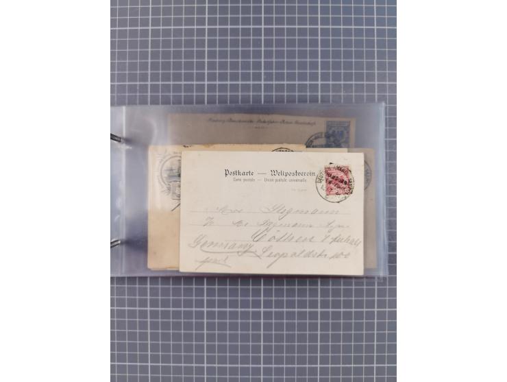1892/1913, Sammlung “DASP HAMBURG-NEW YORK a-e” mit ca. 60 Briefen, Karten und GSK, dabei u.a. R-GSK an Dahlmann und einige B