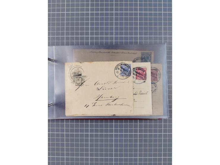 1892/1913, Sammlung “DASP HAMBURG-NEW YORK a-e” mit ca. 60 Briefen, Karten und GSK, dabei u.a. R-GSK an Dahlmann und einige B
