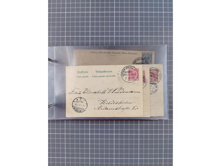 1892/1913, Sammlung “DASP HAMBURG-NEW YORK a-e” mit ca. 60 Briefen, Karten und GSK, dabei u.a. R-GSK an Dahlmann und einige B