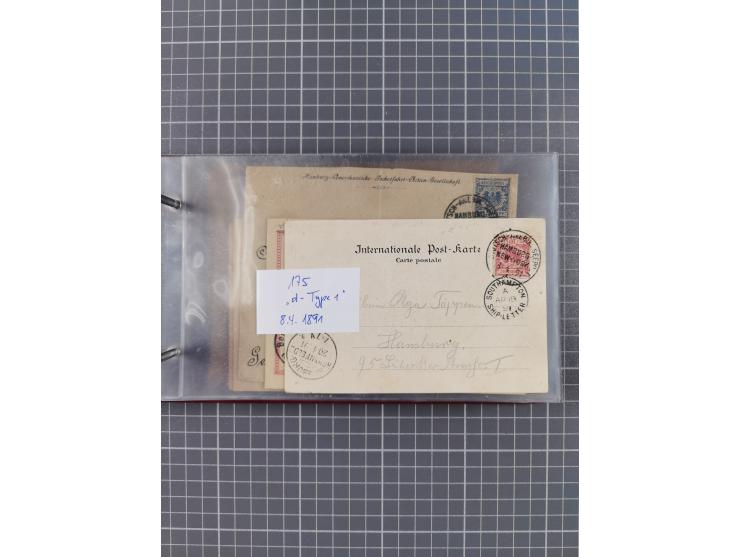 1892/1913, Sammlung “DASP HAMBURG-NEW YORK a-e” mit ca. 60 Briefen, Karten und GSK, dabei u.a. R-GSK an Dahlmann und einige B