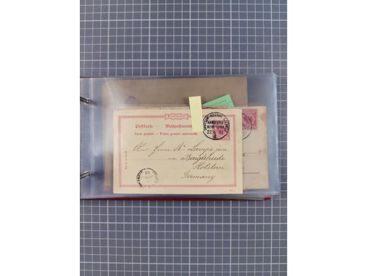 1892/1913, Sammlung “DASP HAMBURG-NEW YORK a-e” mit ca. 60 Briefen, Karten und GSK, dabei u.a. R-GSK an Dahlmann und einige B