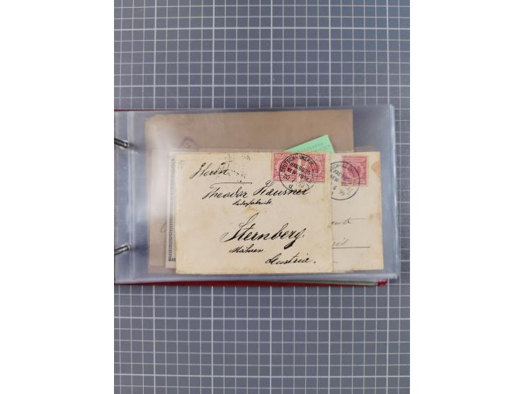 1892/1913, Sammlung “DASP HAMBURG-NEW YORK a-e” mit ca. 60 Briefen, Karten und GSK, dabei u.a. R-GSK an Dahlmann und einige B