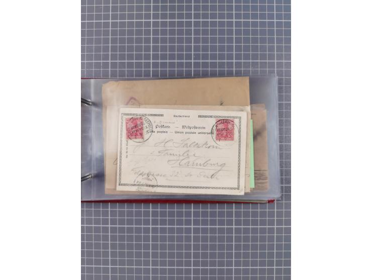1892/1913, Sammlung “DASP HAMBURG-NEW YORK a-e” mit ca. 60 Briefen, Karten und GSK, dabei u.a. R-GSK an Dahlmann und einige B