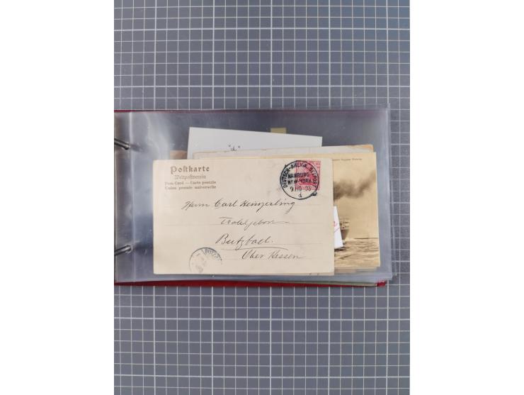 1892/1913, Sammlung “DASP HAMBURG-NEW YORK a-e” mit ca. 60 Briefen, Karten und GSK, dabei u.a. R-GSK an Dahlmann und einige B