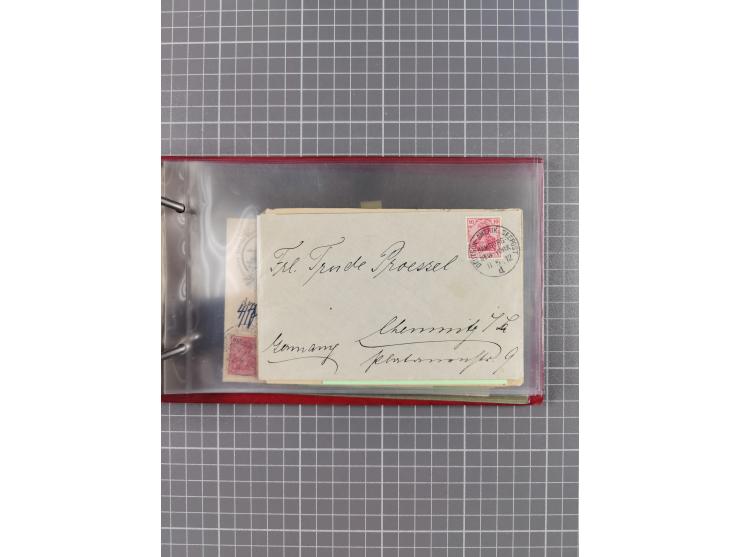 1892/1913, Sammlung “DASP HAMBURG-NEW YORK a-e” mit ca. 60 Briefen, Karten und GSK, dabei u.a. R-GSK an Dahlmann und einige B