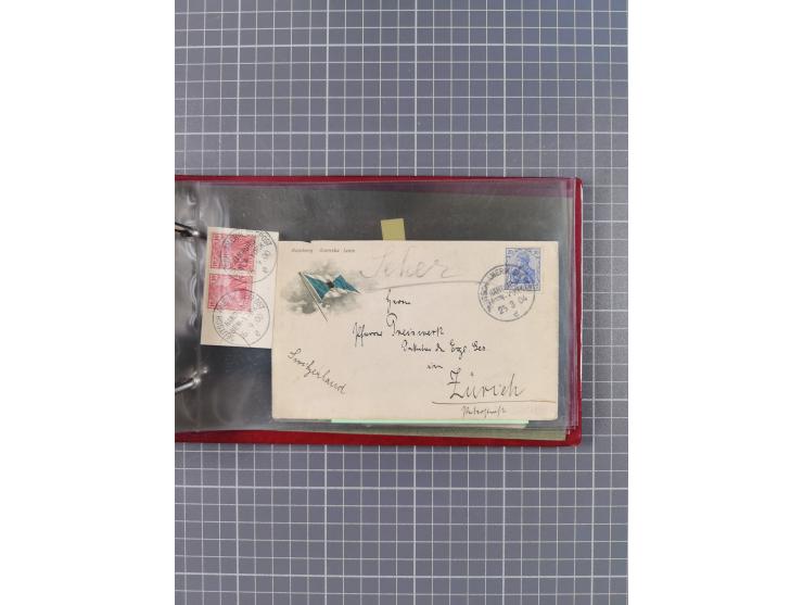 1892/1913, Sammlung “DASP HAMBURG-NEW YORK a-e” mit ca. 60 Briefen, Karten und GSK, dabei u.a. R-GSK an Dahlmann und einige B