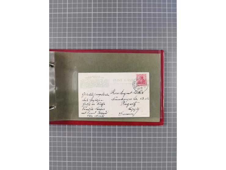 1892/1913, Sammlung “DASP HAMBURG-NEW YORK a-e” mit ca. 60 Briefen, Karten und GSK, dabei u.a. R-GSK an Dahlmann und einige B