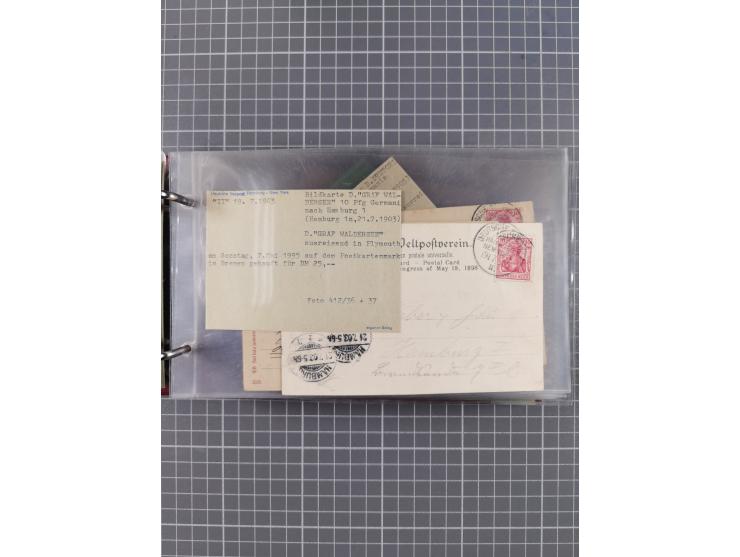 1891/1931, Sammlung “DASP LINIE HAMBURG-NEW YORK I-XXII” mit ca. 160 Briefen, Karten und GSK, dabei u.a. drei Bedarfsbelege a