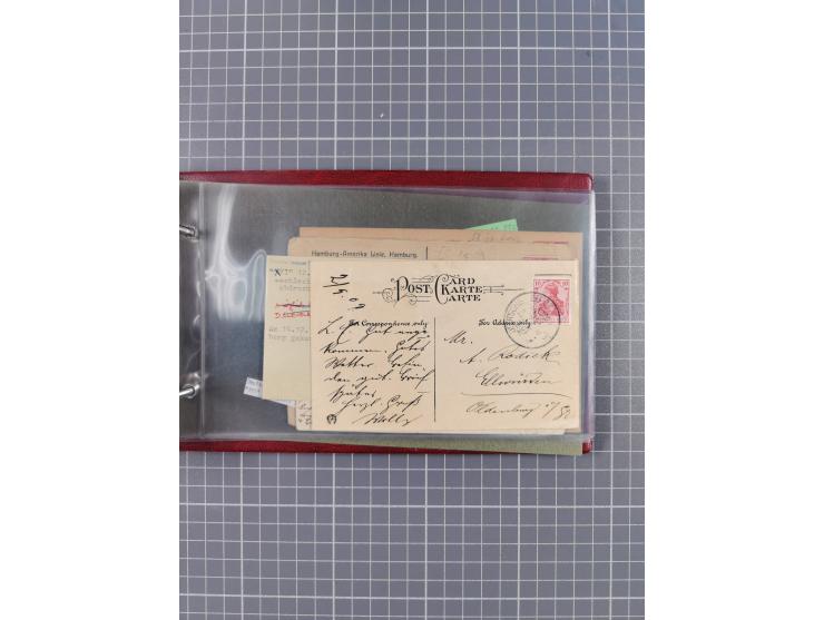 1891/1931, Sammlung “DASP LINIE HAMBURG-NEW YORK I-XXII” mit ca. 160 Briefen, Karten und GSK, dabei u.a. drei Bedarfsbelege a