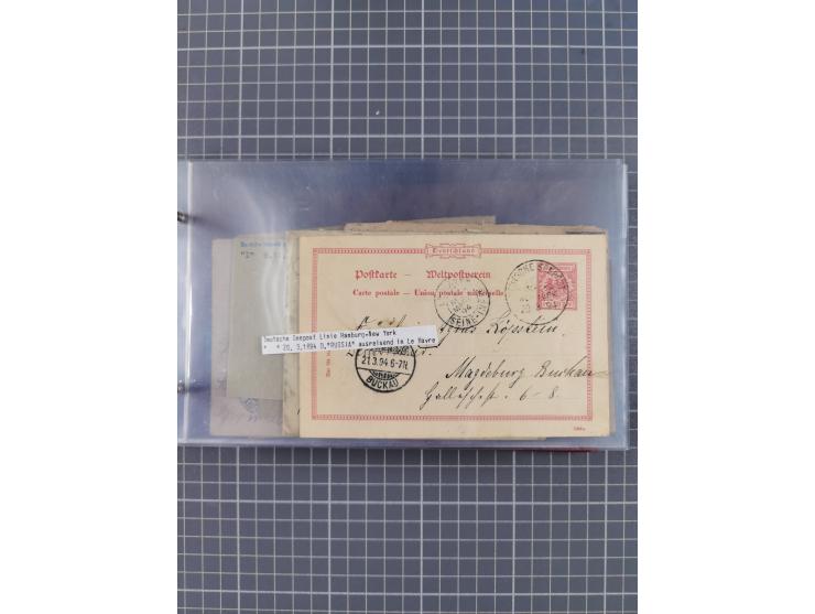 1891/1931, Sammlung “DASP LINIE HAMBURG-NEW YORK I-XXII” mit ca. 160 Briefen, Karten und GSK, dabei u.a. drei Bedarfsbelege a