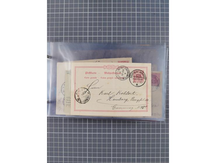 1891/1931, Sammlung “DASP LINIE HAMBURG-NEW YORK I-XXII” mit ca. 160 Briefen, Karten und GSK, dabei u.a. drei Bedarfsbelege a