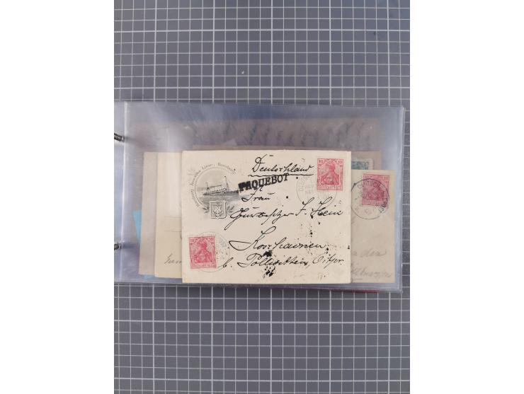 1891/1931, Sammlung “DASP LINIE HAMBURG-NEW YORK I-XXII” mit ca. 160 Briefen, Karten und GSK, dabei u.a. drei Bedarfsbelege a